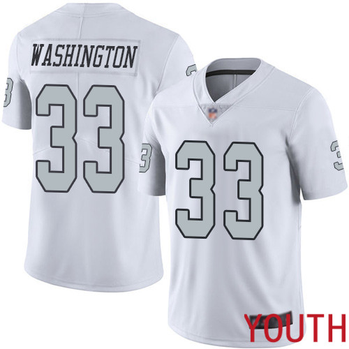 Oakland Raiders Limited White Youth DeAndre Washington Jersey NFL Football #33 Rush Vapor Jersey->women nfl jersey->Women Jersey